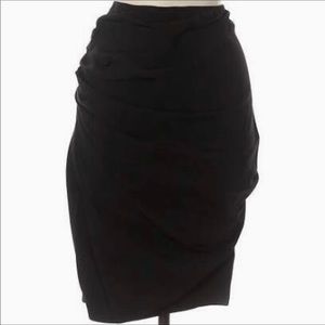 DONNA KARAN RUCHED STRETCH  PENCIL SKIRT EUC 8